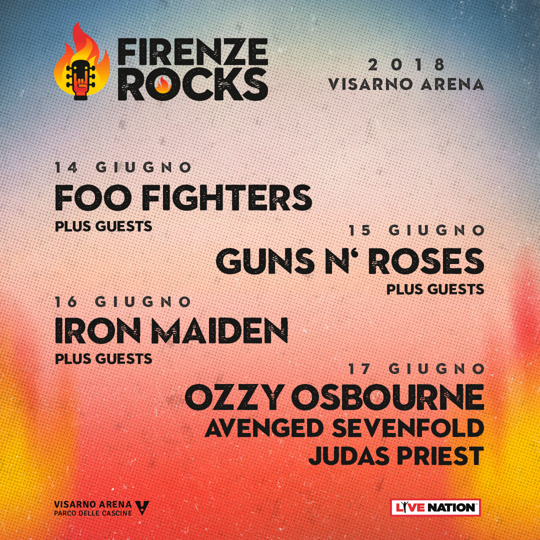 Annunciati tutti gli Headliner di Firenze Rocks 2018!